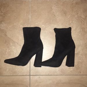 Flared Suedette Sock Boots